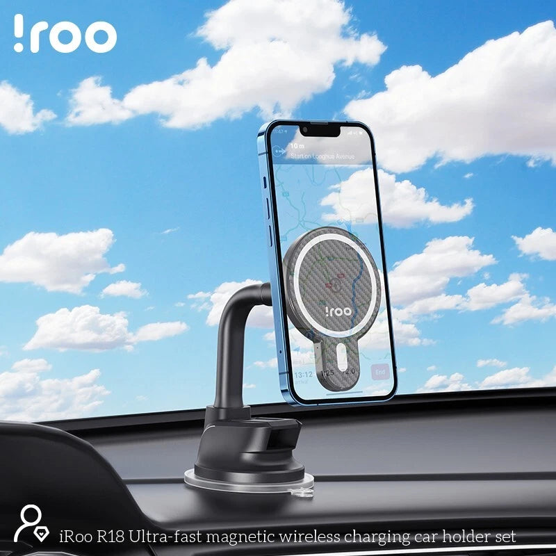 iRoo R18 MagSafe | 15W Wireless 2in1 Air Vent/Windscreen Charger Holder